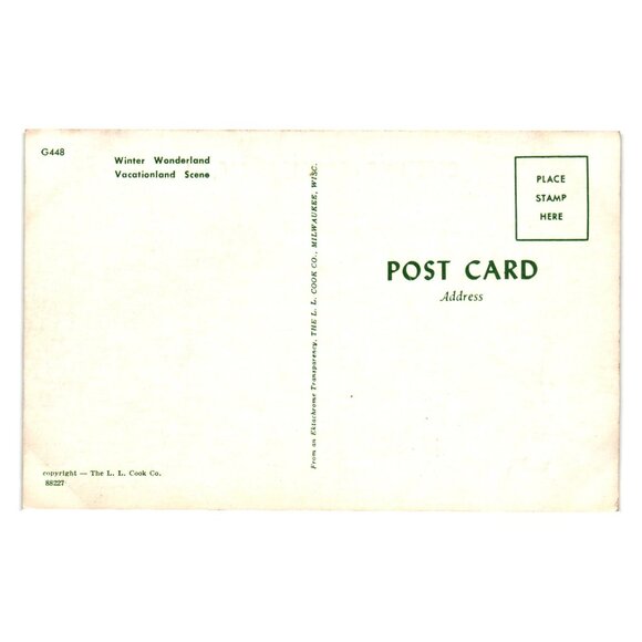 Greetings Prairie Du Sac WI Winter Wonderland Vintage Postcard L L Cook Co 88227 - Picture 2 of 2